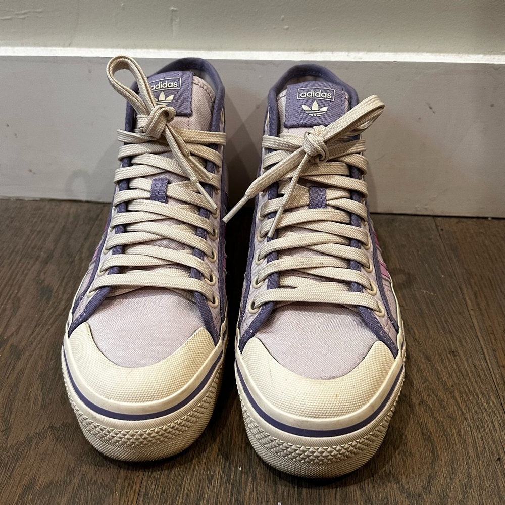 Adidas Cream and Purple Casual Sneakers platform